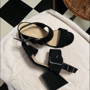 Black Velvet Sandals